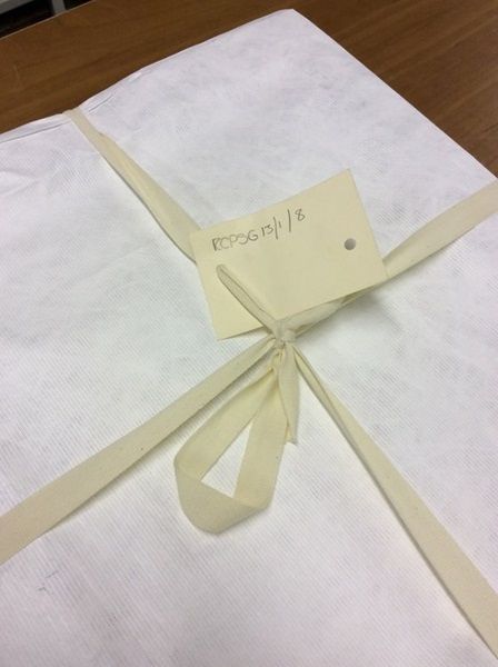 Archive wrapping tied up with a bow