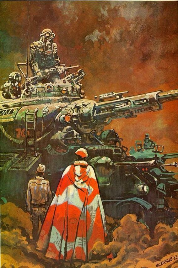 Cover art for the book Pour Quelle Guerre by either Jean Giraud or Moebius