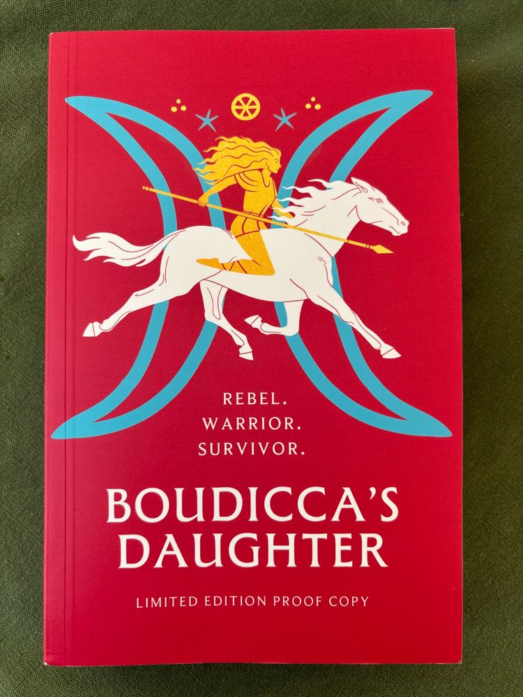 Front cover of a proof copy of Boudicca’s Daughter by Elodie Harper.