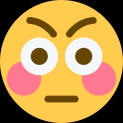 Angry blush emoji