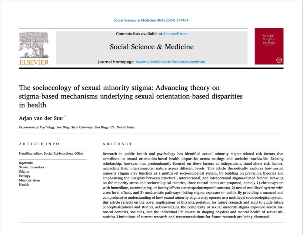 Research Paper on the Socioecology of Sexual Minority Stigma