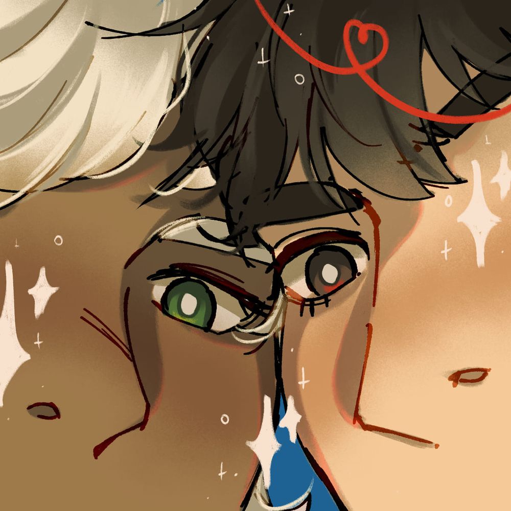 My OCs again, just a close up of their eyes, next to each others. I really like my rendering here (huffs proudly)