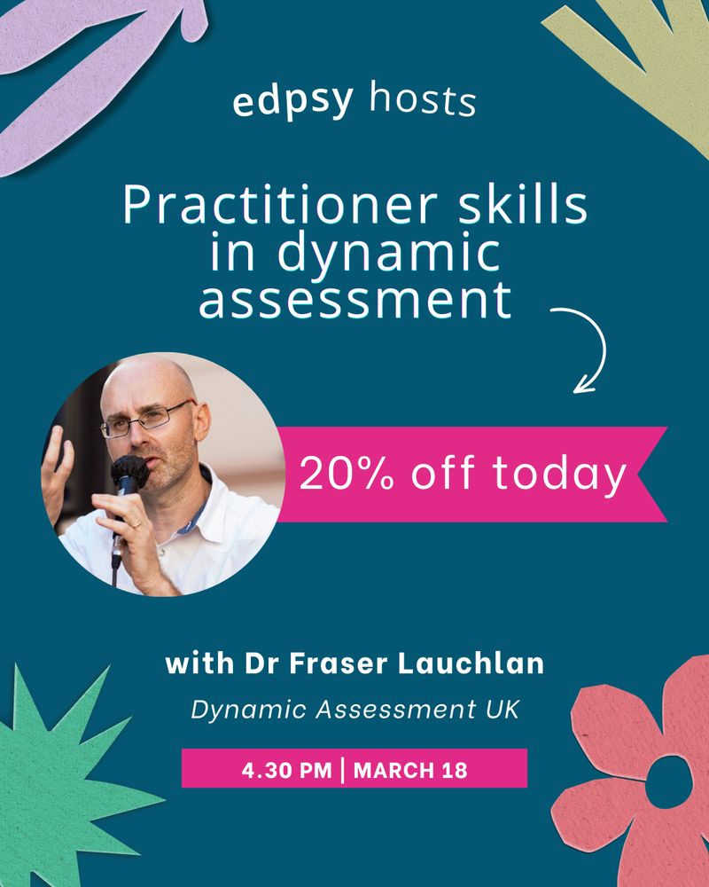 edpsy hosts Dr Fraser Lauchlan on 18th March at 4.30pm. 20% off today, Sunday 9th February with code 'EDPSYSUNDAY'