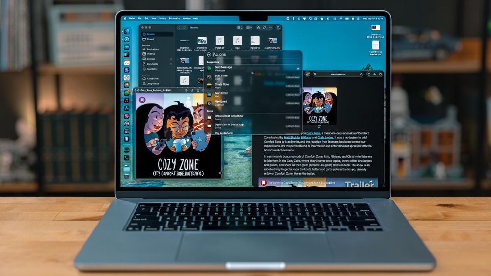 A MacBook Air with macOS Tahoe running. 