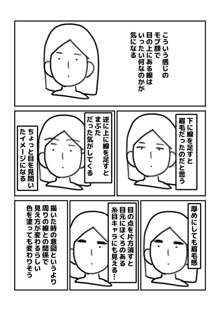オリジナル漫画。デフォルメした目について