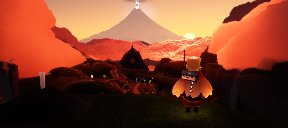 a screenshot of a view in Aviary, the starting area in Sky: Children of the Light