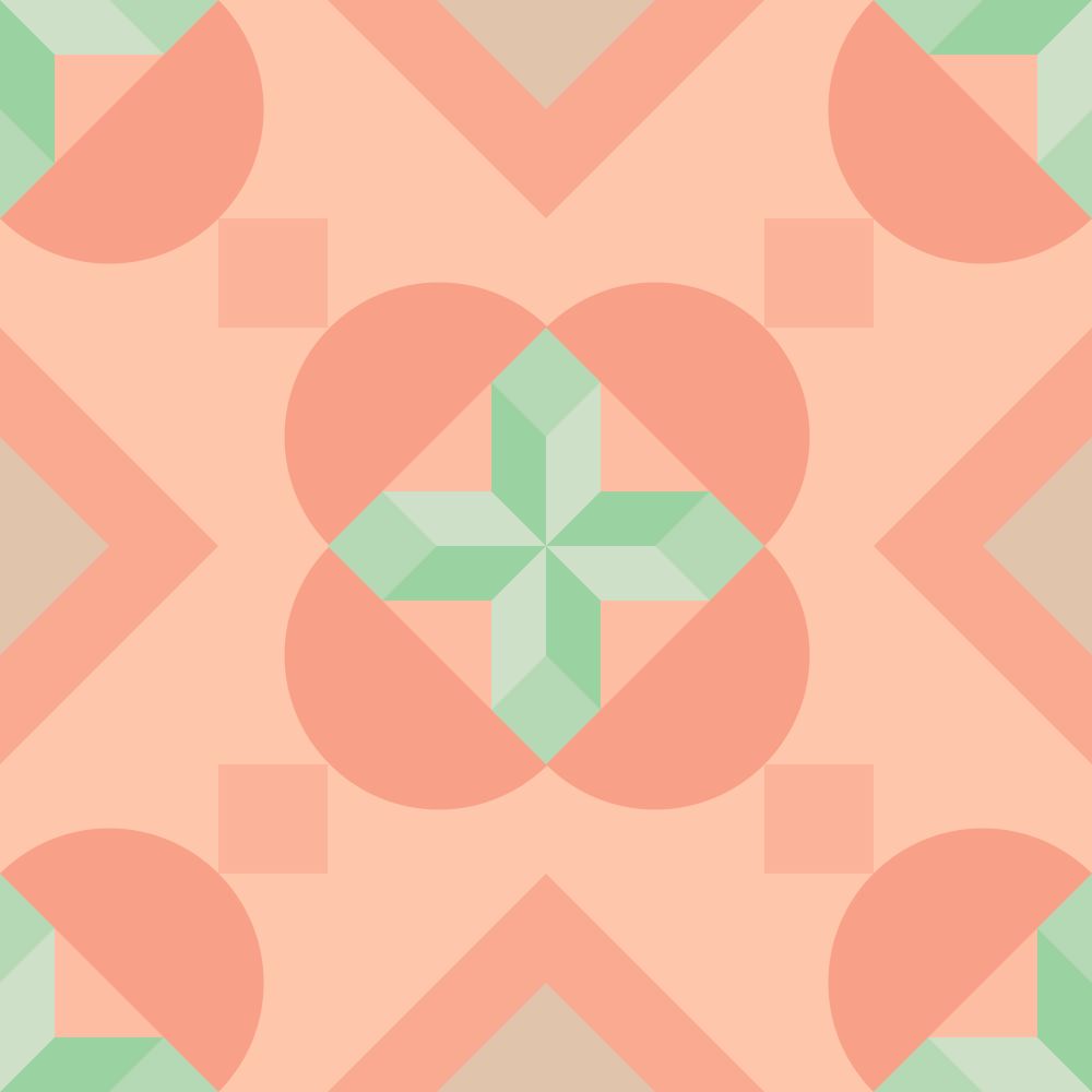 Geometric Pattern: Javier: Salmon / #RedWolf