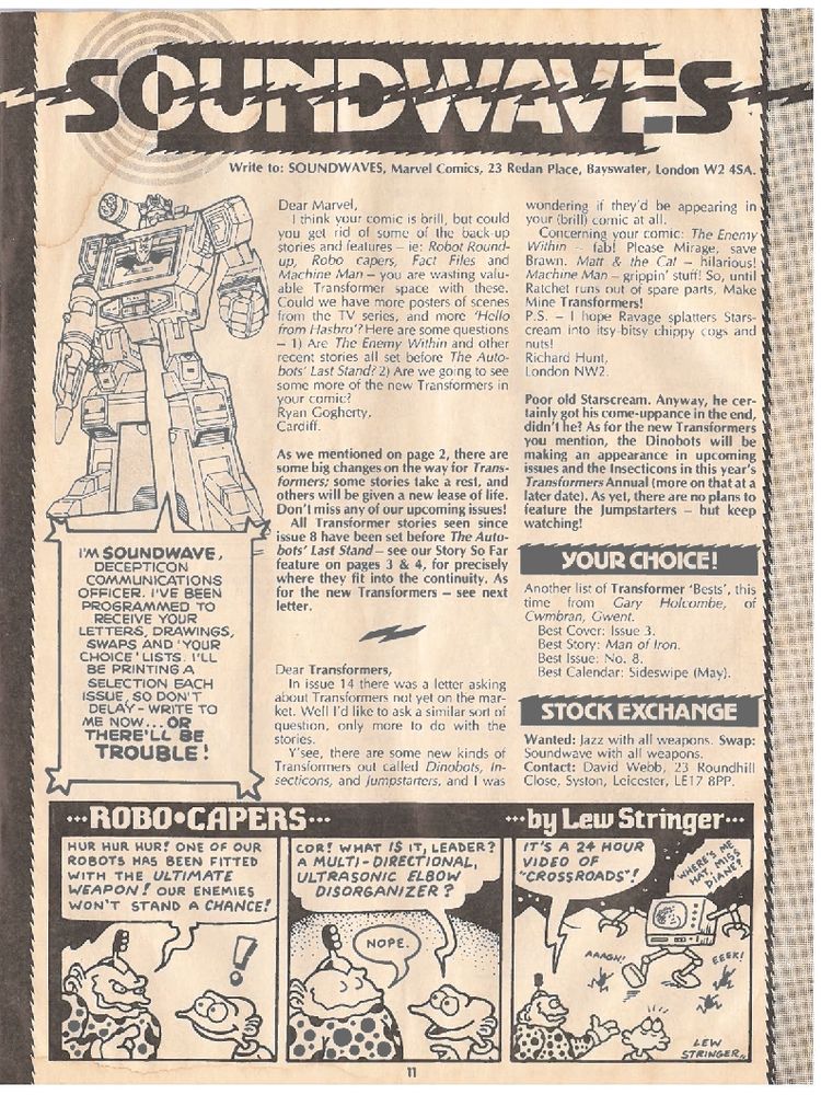 The very first 'Soundwaves' letter page ushered in by new editor Ian Rimmer. 