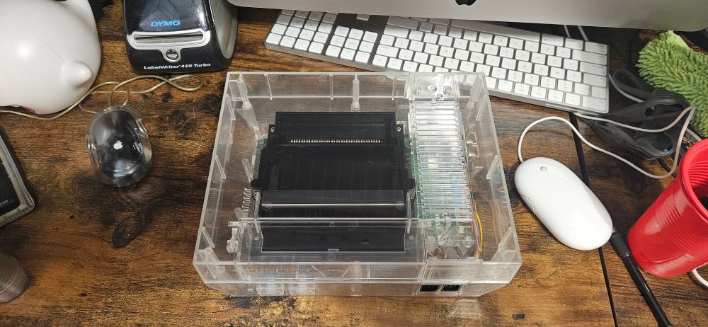 NES with a clear housing. 