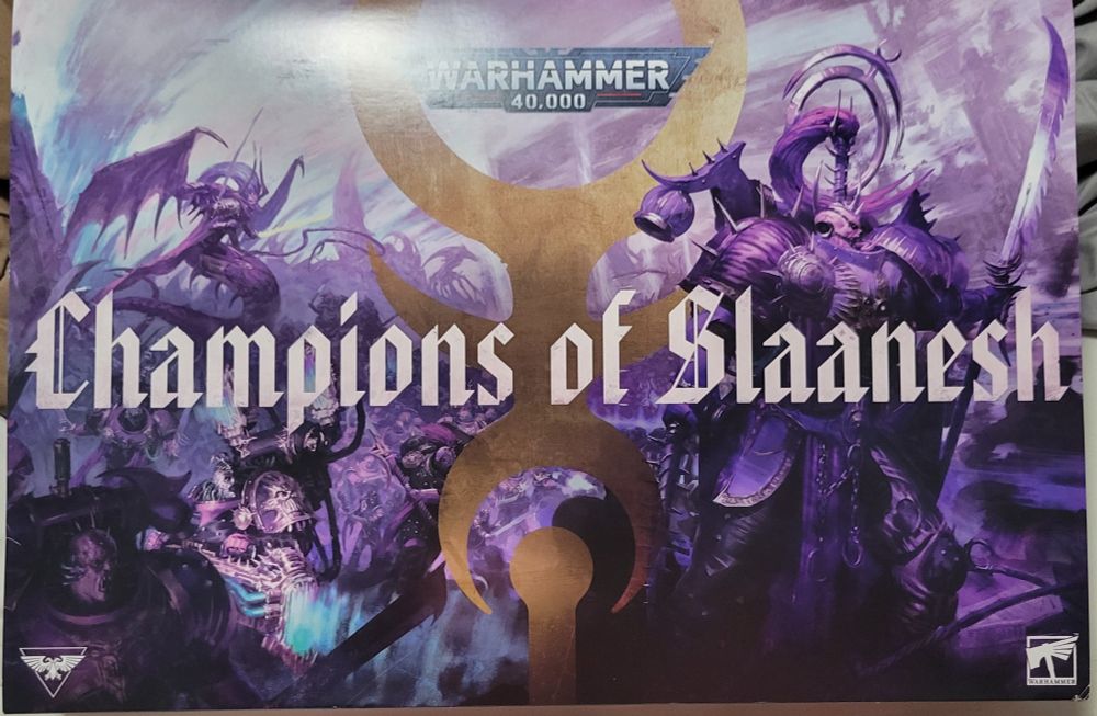 Picture of the Champions of Slaanesh army box front.