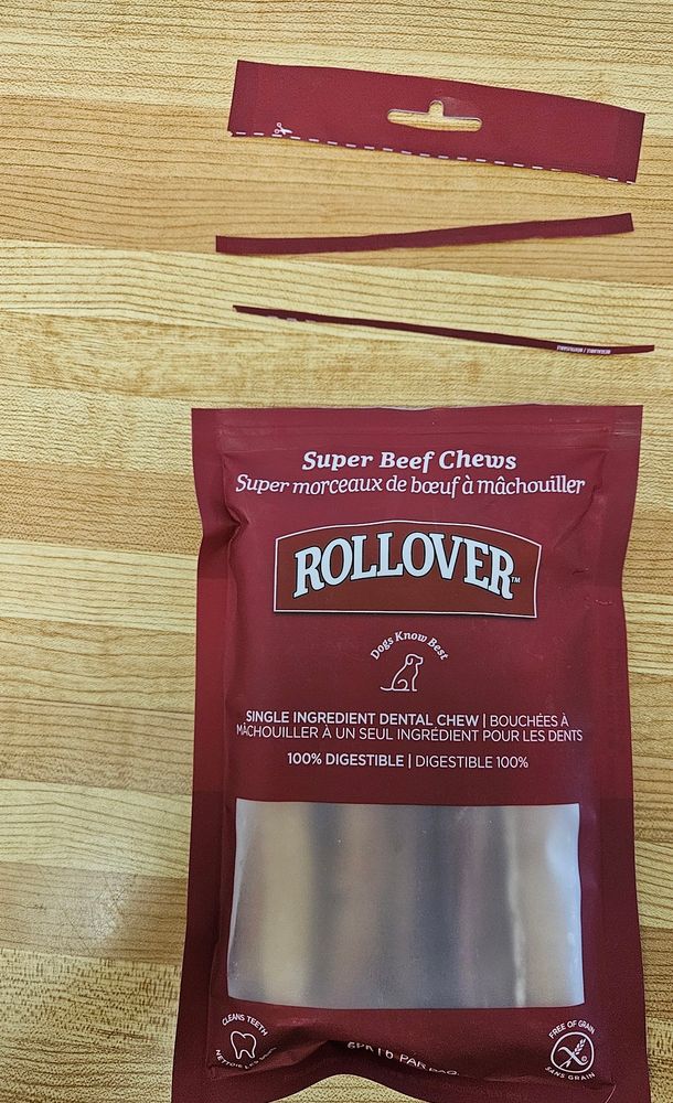 And infuriating display of trying to get into a package of dog treats. The dotted line means nothing. It is there to gaslight you and nothing more.