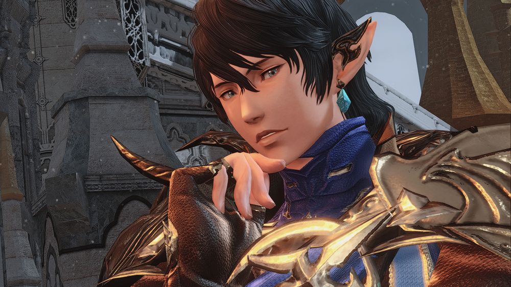 More somber-looking but soft Aymeric, interrupted from being lost in his thoughts.