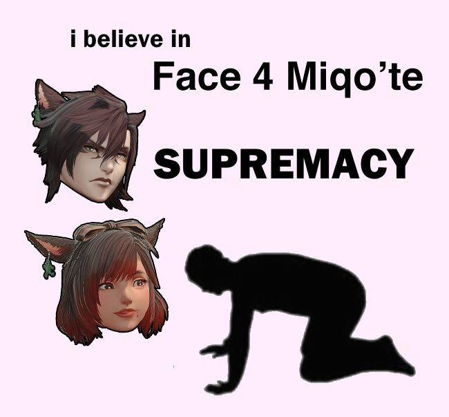 I believe in Face 4 Miqo'te SUPREMACY
