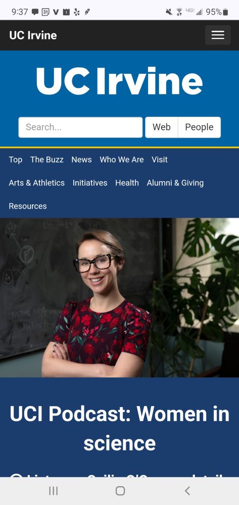 Cailin O'Connor on the front page of UCI's website 