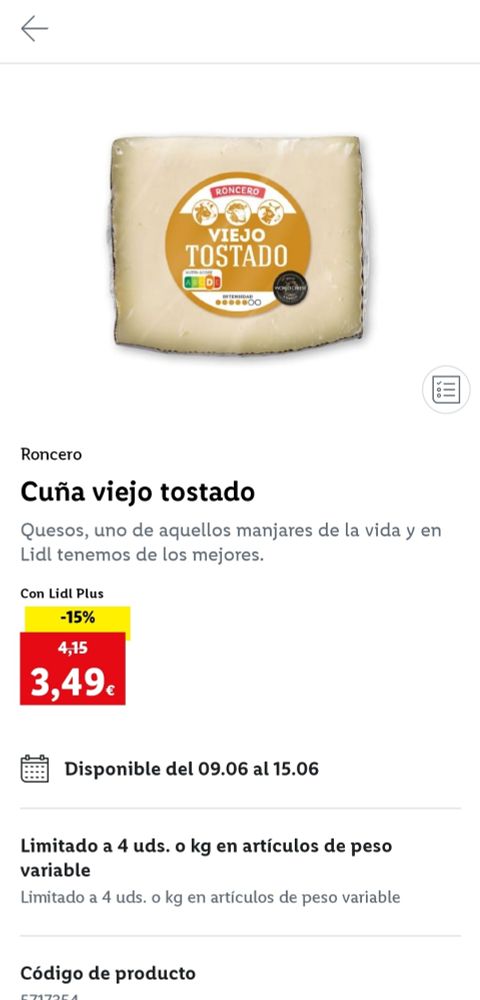Viejo tostado en oferta (Queso)