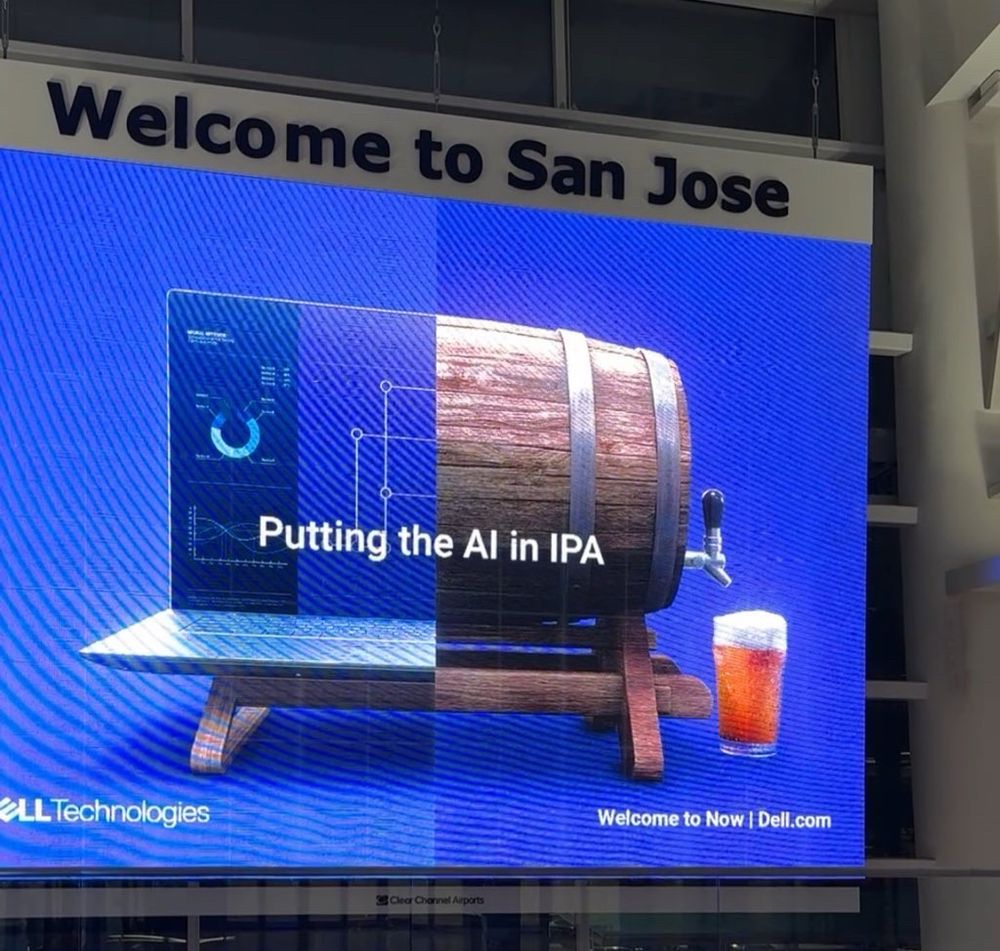 and ad from Dell that says “putting the AI in IPA” over an image of beer