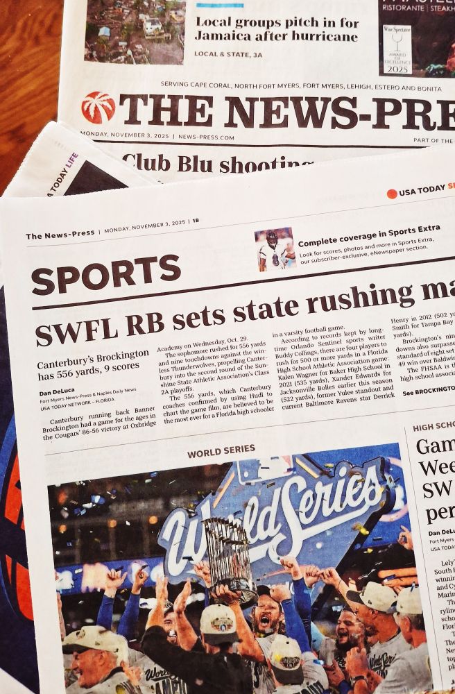 Fort Myers News-Press newspaper sits on a table 