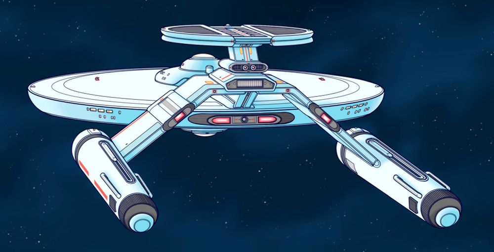 a TOS era starfleet ship with a pod, based on the unidentified ship in SNW S3 opening