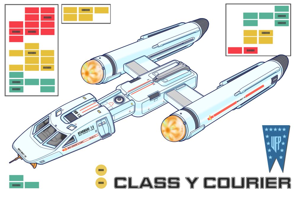 Class Y courier, inspired by Y-wing starfighter, commissioned by Stu1701
