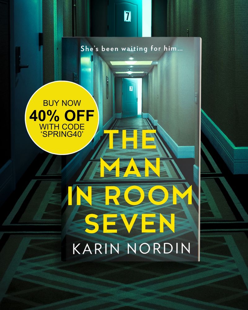 Photo shows the book THE MAN IN ROOM SEVEN by Karin Nordin now 40% off if purchased on harpercollins.co.uk