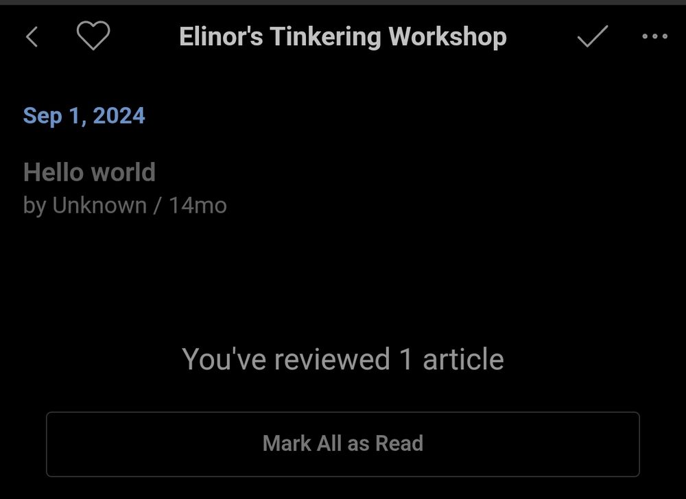 Un seul article apparaît : "Hello world" en septembre 2024