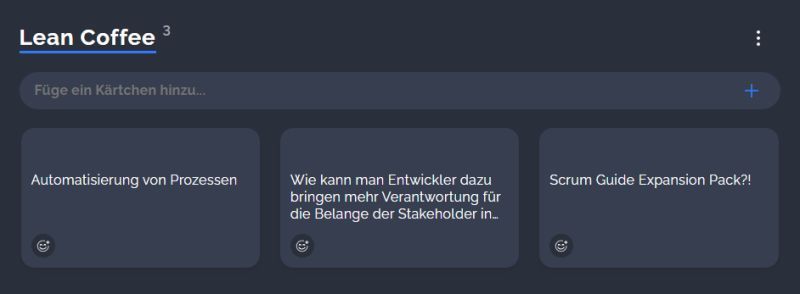 - Wie kann man Entwickler dazu bringen, mehr Verantwortung für die Belange der Stakeholder in den Blick ihrer Arbeit zu nehmen?
- Scrum Guide Expansion Pack?!
- Automatisierung von Prozessen 