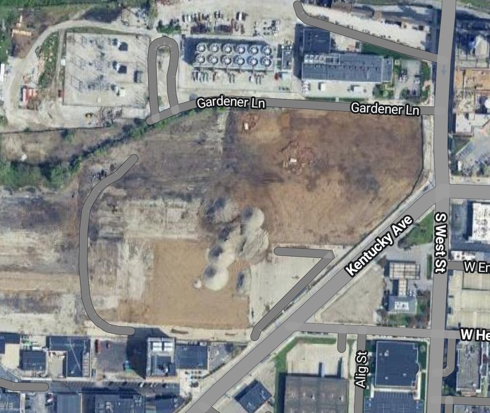 Big dirt patch at KY Ave and S West St