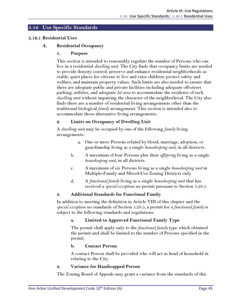 Section 5.16.1(A) from https://www.a2gov.org/media/xmhf4pg1/udc-edition-10a-effective-2-6-25.pdf