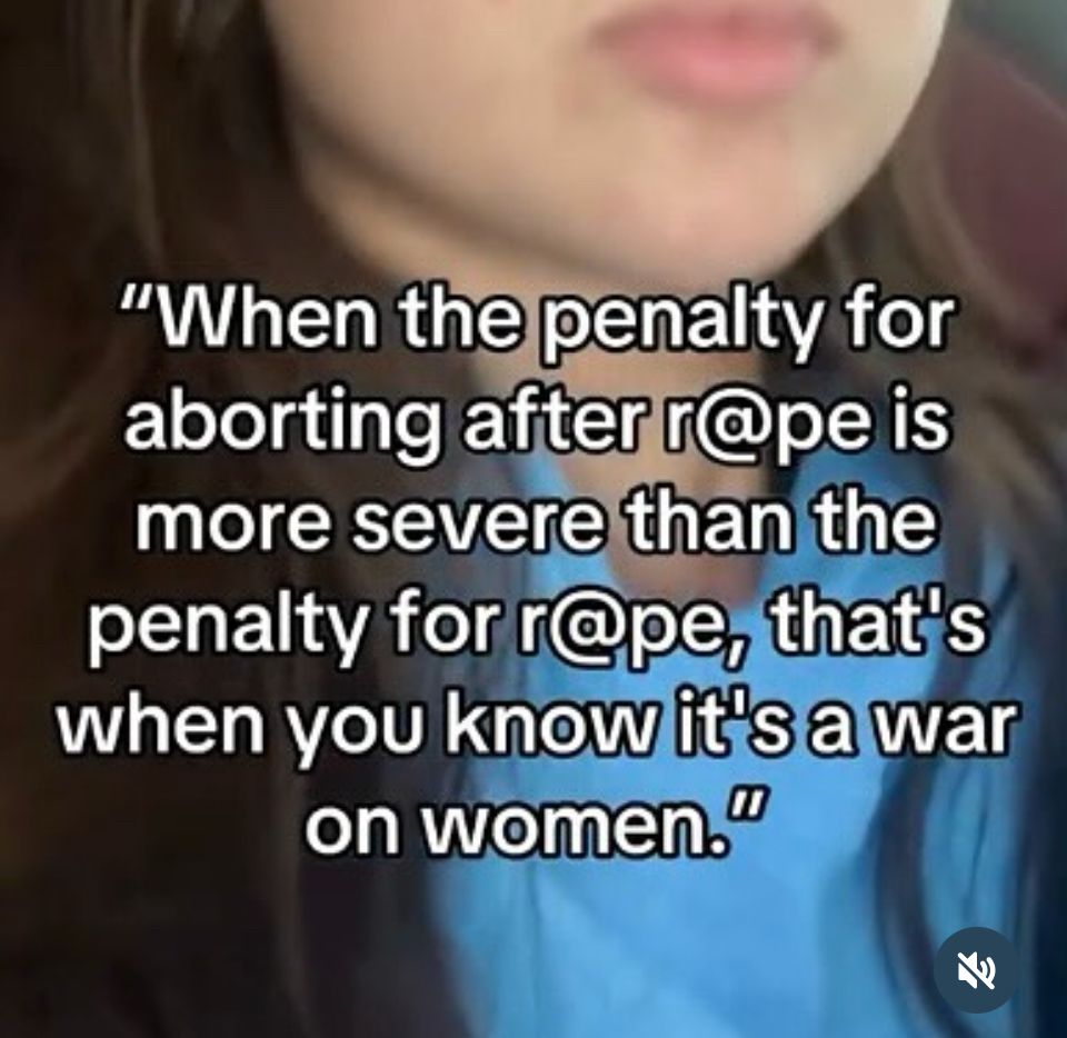 When the penalty for aborting after rape is more severe than the penalty for rape, that’s when you know it’s a war on women.