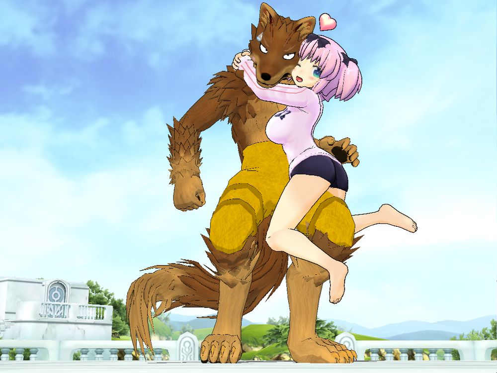 自称X(旧:twitter)にうｐした初めての獣人×女の子の作品なので、思い出深いです。構図も気に入ってます。獣人と少女よ永遠なれ。