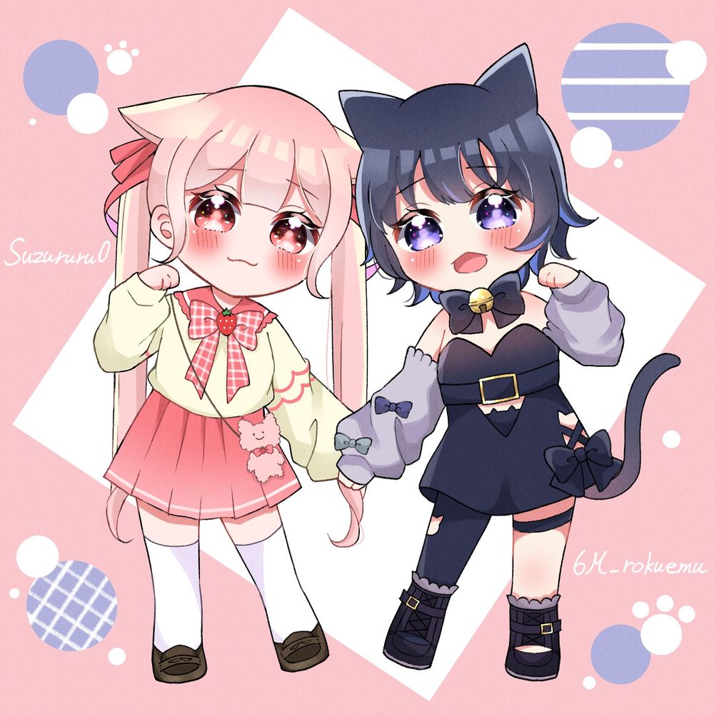 右はろくえむさんのとこのくろえちゃん🐈‍⬛🐾
