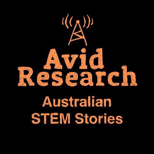 logo for Avid Research podcast: line drawing of a transmission tower