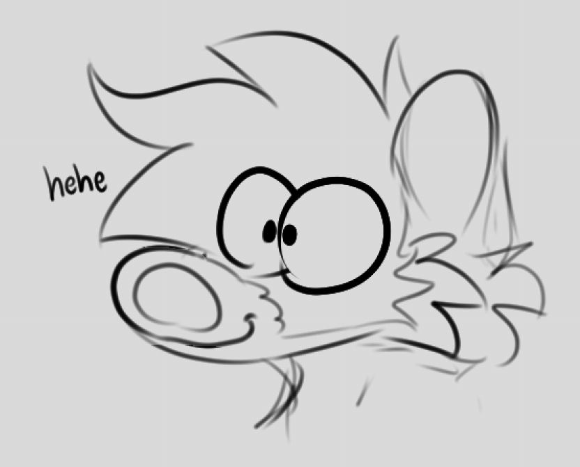 funny brown hyena says "hehe"