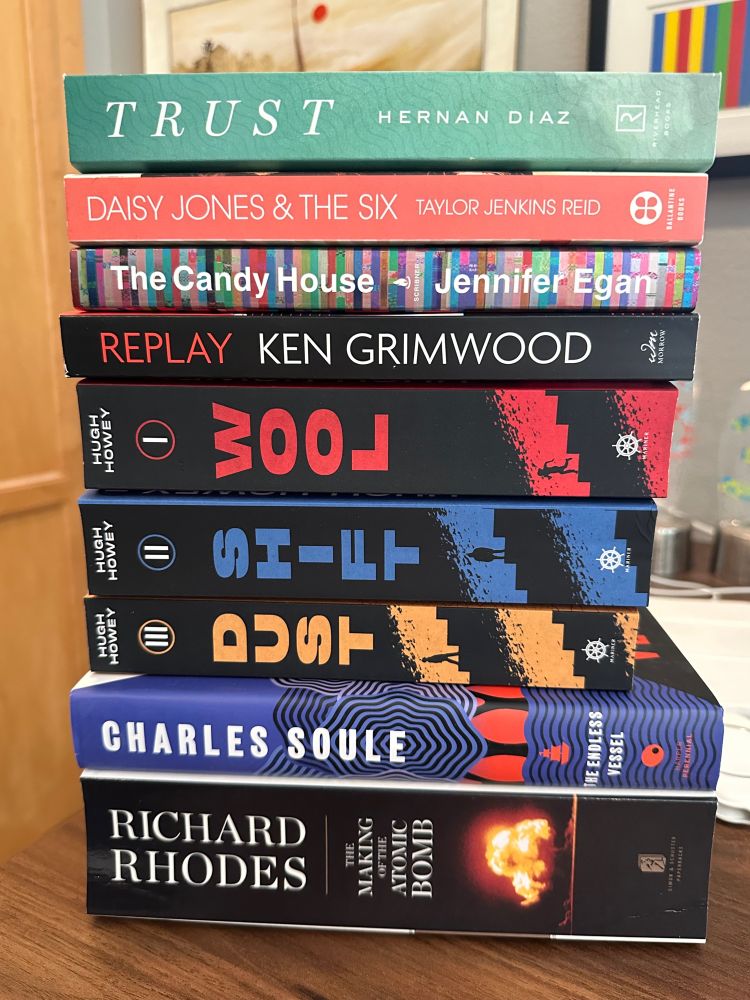 Book haul: “Trust”, “Daisy Jones & The Six”, “The Candy House”, “Replay”, “Wool”, “Shift”, “Dust”, “The Endless Vessel”, “The Making of the Atomic Bomb”