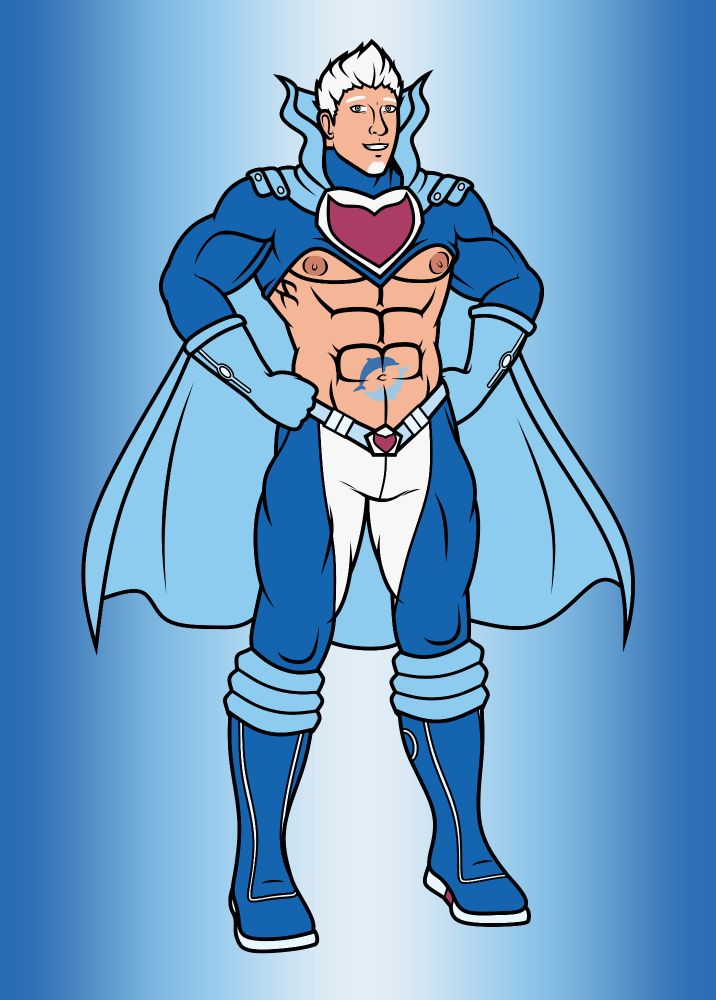 Design based on the Pokemon Palafin. SFW version w/o mask.