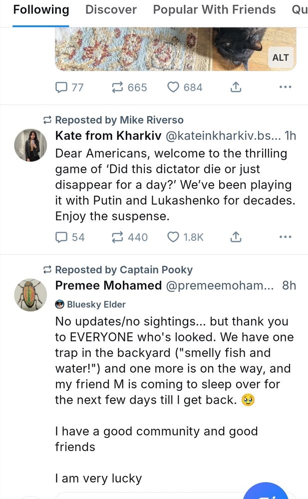 Two skeets that have been reskeeted. The first one begins with 