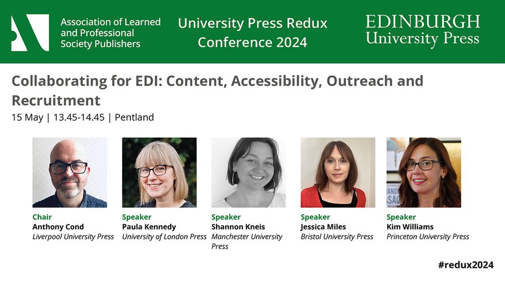 Screenshot of speakers for ‘Collaborating for EDI’ conference session from different publishers.