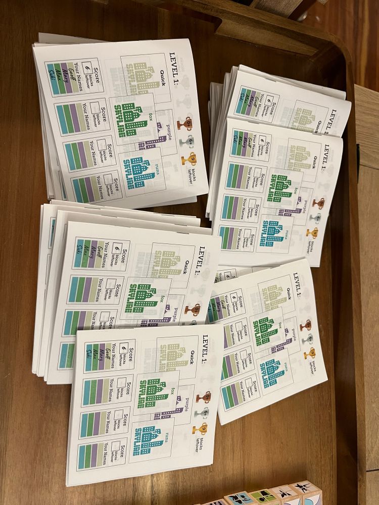 30 copies of levels rulebooks