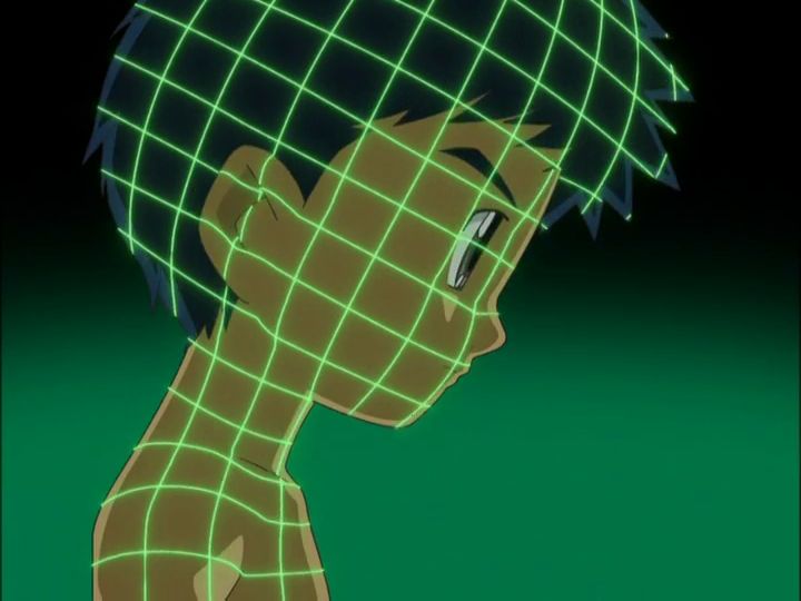 henry with a wireframe projected on his head