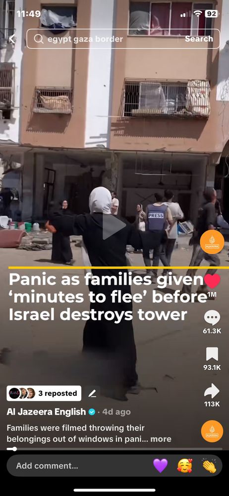 Panic as families given minutes to flee before Israel destroys tower