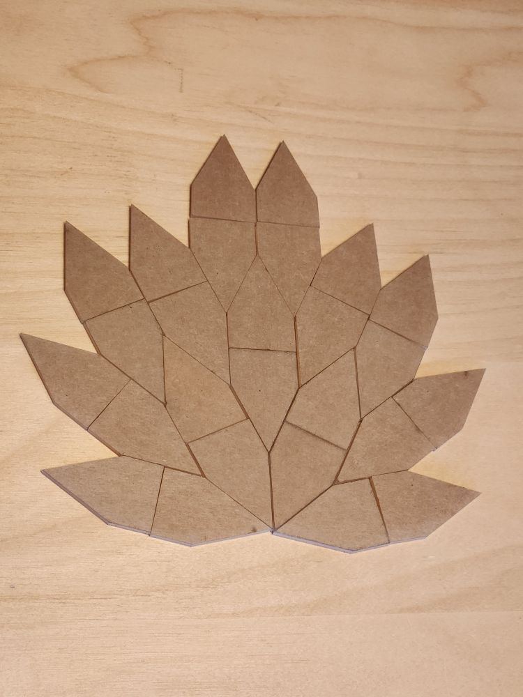 A pointy arrangement of pentagonal tiles