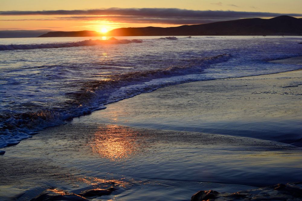 Sunset on the Pacific Ocean along the Central Coast of California. 