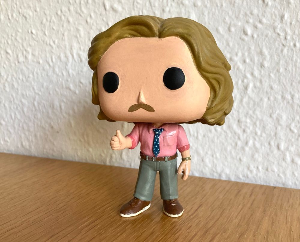 Foggy Nelson custom funko pop, with an added little paper moustache. 