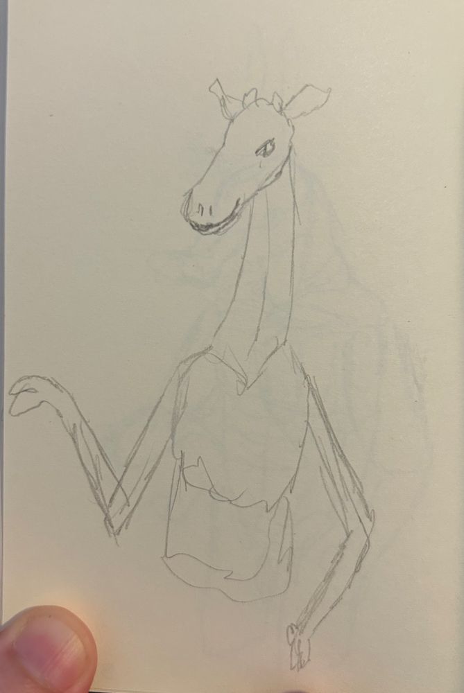 Giraffe anthropomorphic figure  