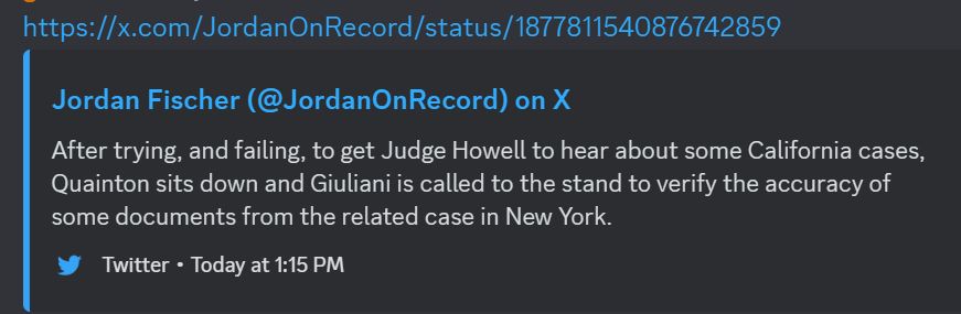 Rudy on the stand to verify docs from NY case