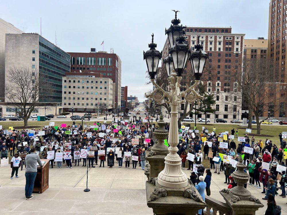 SUfS rally at the Lansing state capitol