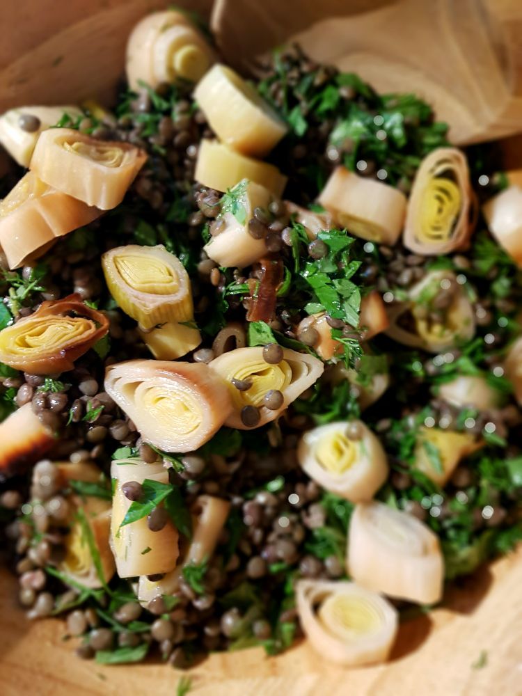 Lentil and leek salad 