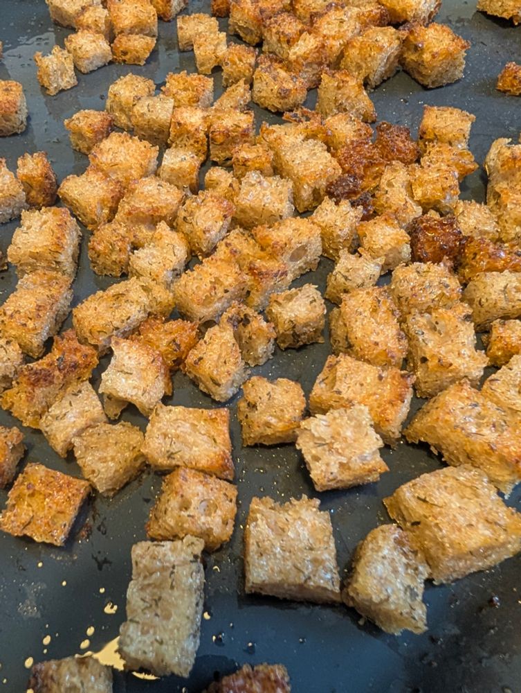 Sourdough croutons
