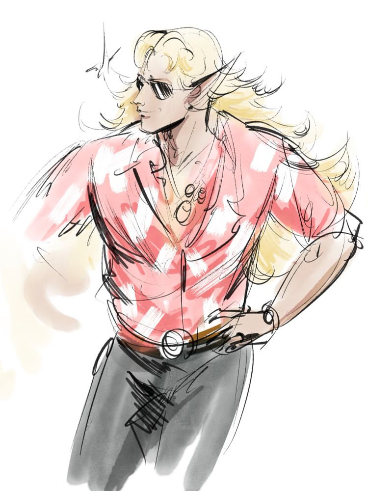 OC, colored, modern AU outfit