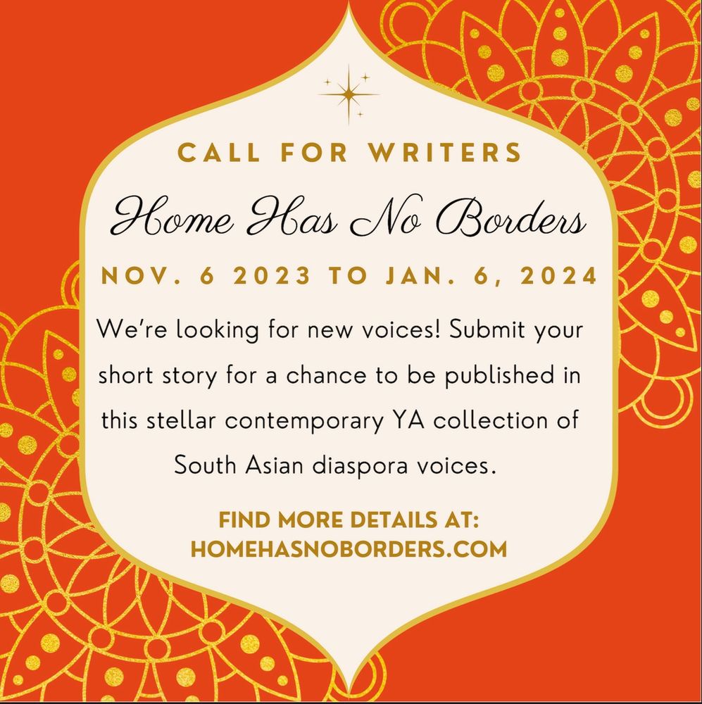 In these difficult moments, story is more important than ever. So @sam_aye_ahm @megilnit and I are looking for a #newvoice from the #SouthAsian diaspora for our 2025 @harperteen #anthology #HomeHasNoBorders. More details: homehasnoborders.com #amwriting #yabooks #desiwriters